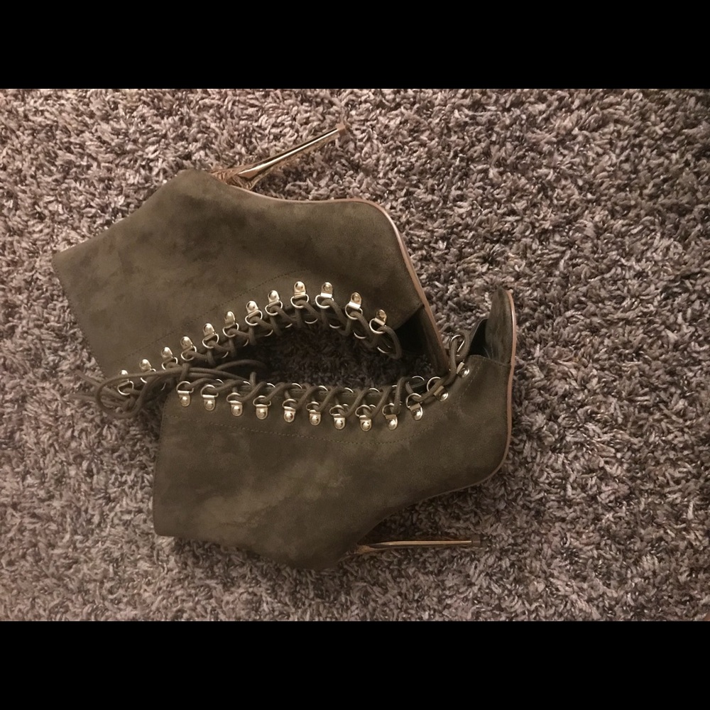 Open toe heel booties/never worn/no box/no tags